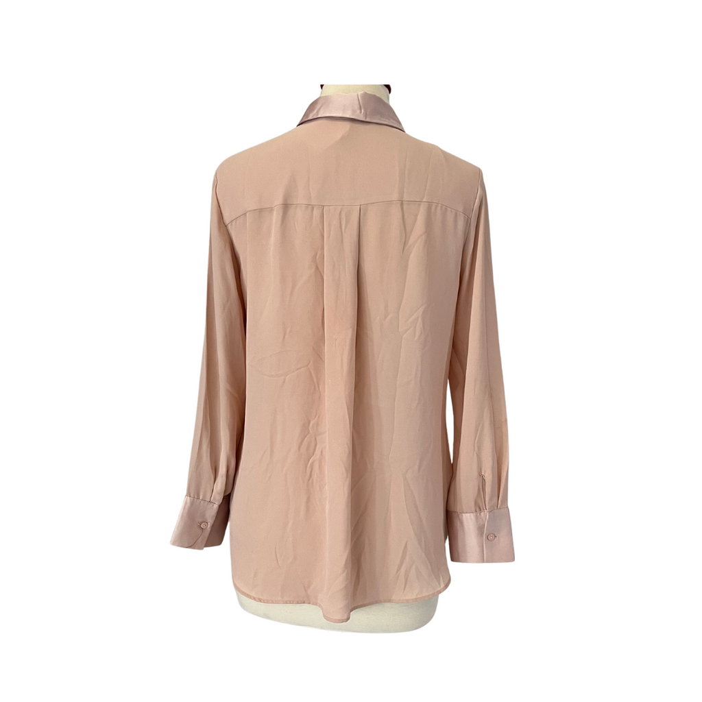 Mango Light Pink Satin Two-toned Collared Shirt | Pre loved |