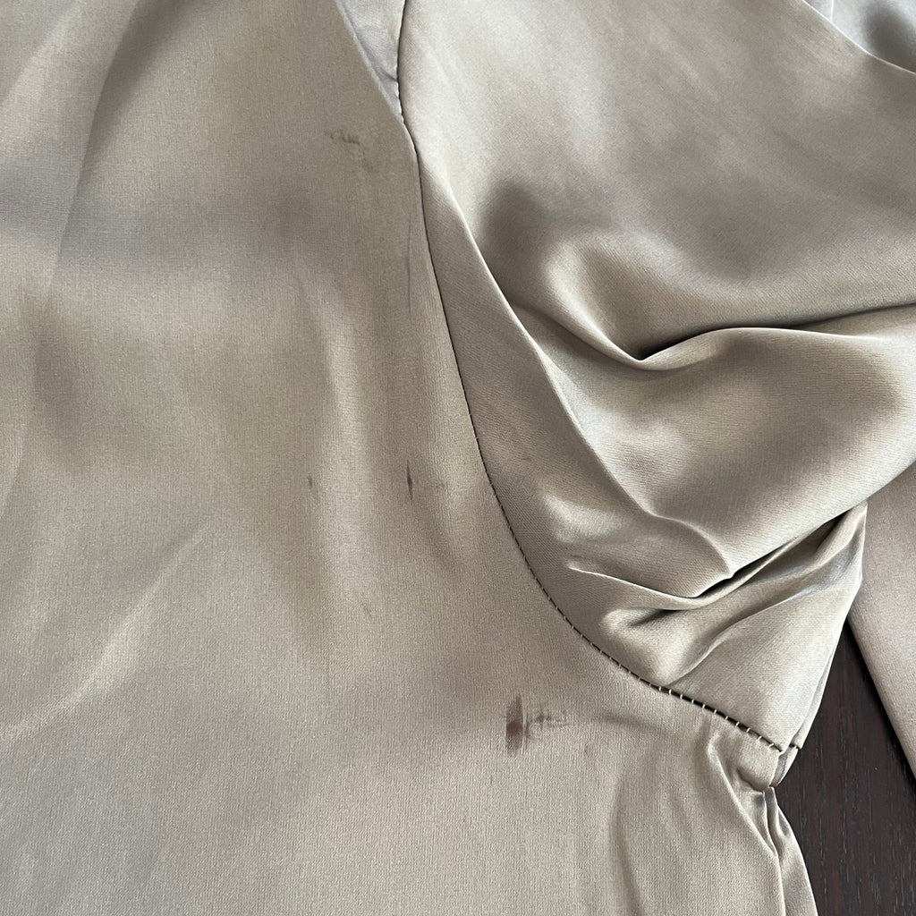 H&M Grey Satin Collared Top | Pre Loved |