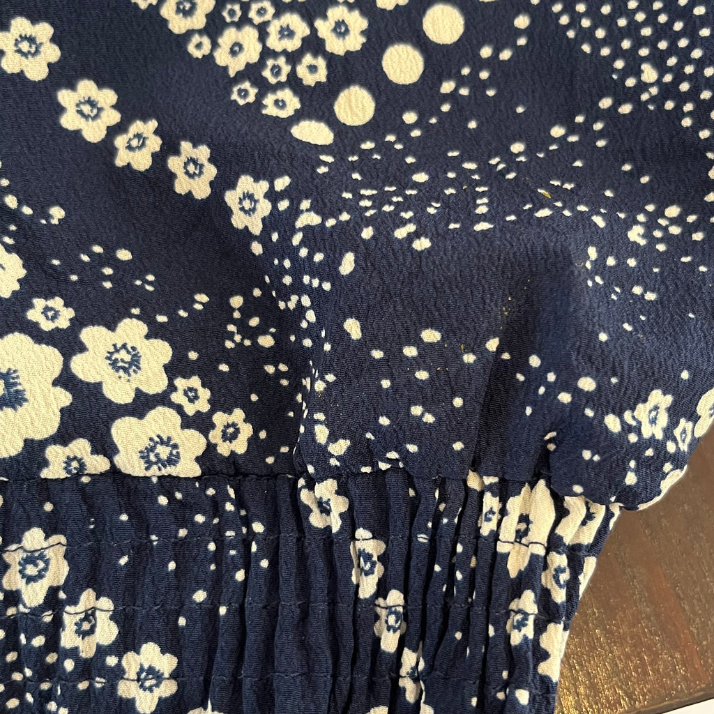 TU Blue & White Floral Printed Midi Dress | Gently Used |