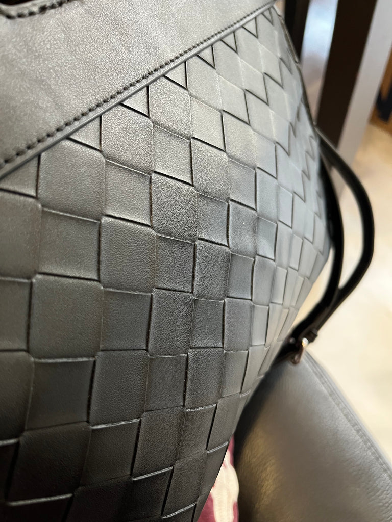 Nine West Black Leatherette Satchel  | Gently Used |