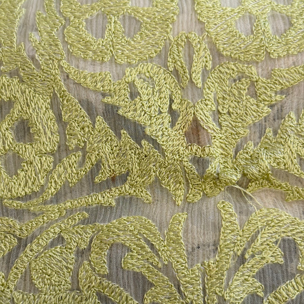 Sania Maskatiya Green & Beige Thread Embroidered Kurta | Pre Loved |