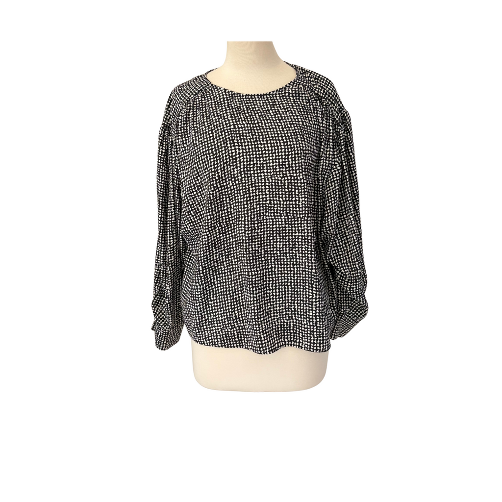 H&M Black And White Printed Top | Gently Used |