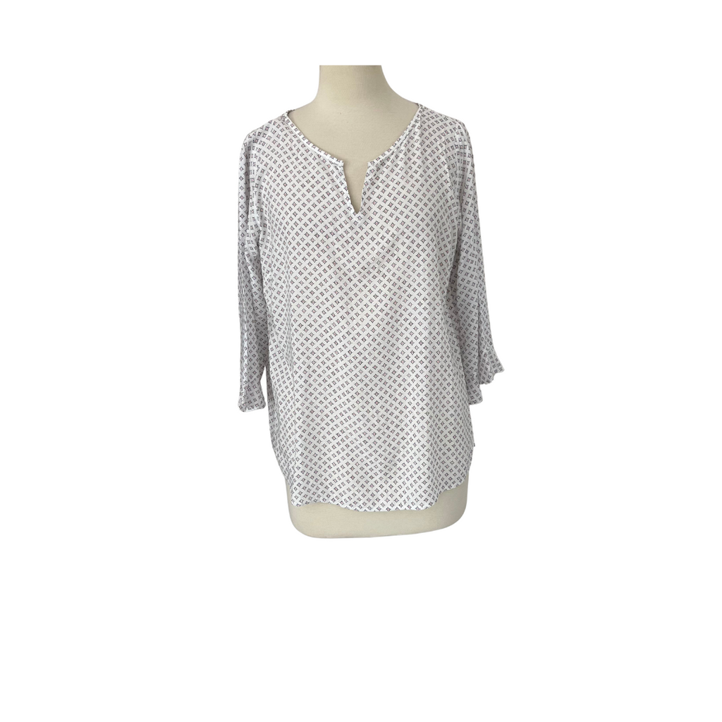 Street One White Printed Blouse | Gently Used |