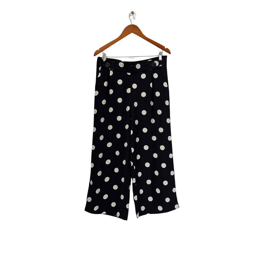 ZARA Black & White Polka Dot Wide-leg Pants | Pre Loved |