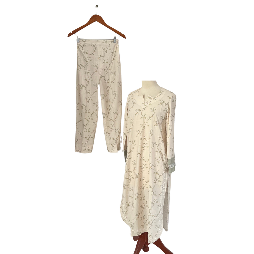 Solids Beige Printed Outfit (2 pieces) | Like New |