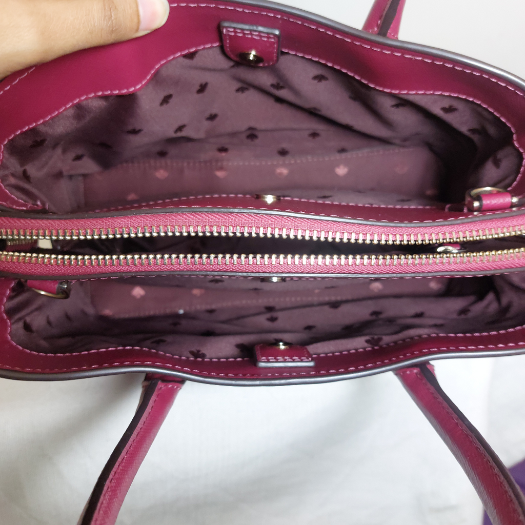 Kate Spade Burgundy Leather 'Rory' Medium Satchel Bag | Gently Used |