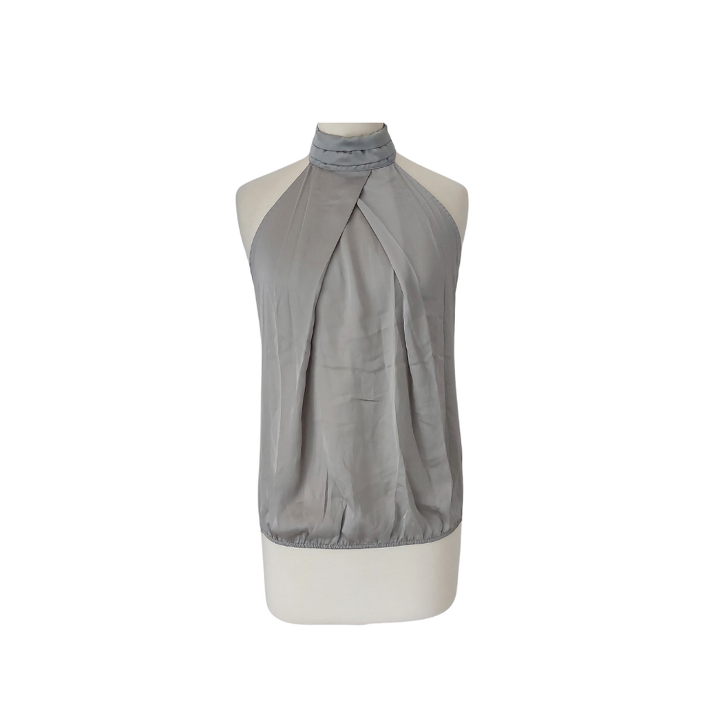 Zara Grey Mock Neck Sleeveless Top | Brand New |