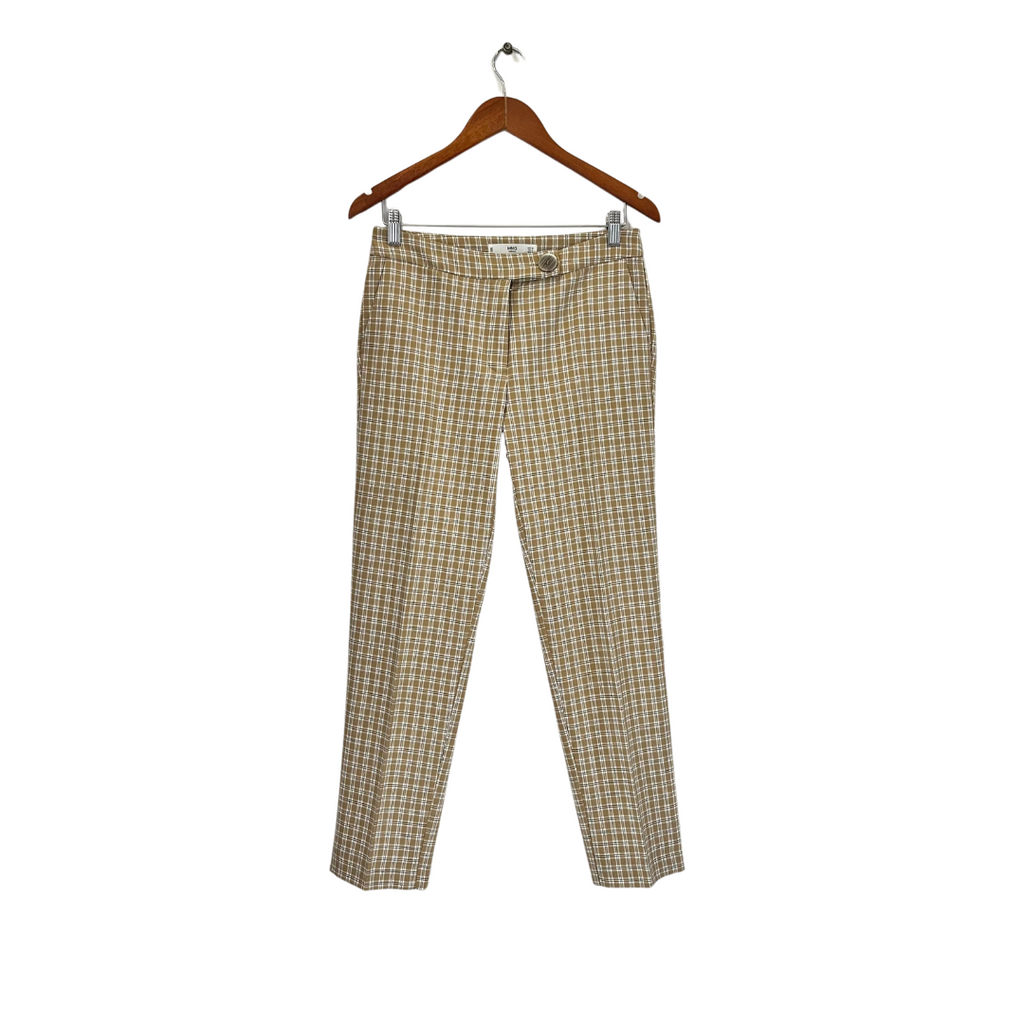 Mango Brown & White Checked Pants | Like New |