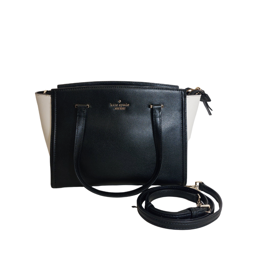 Kate Spade Black & White Patterson Drive Small Geraldine Satchel Bag | Gently Used |