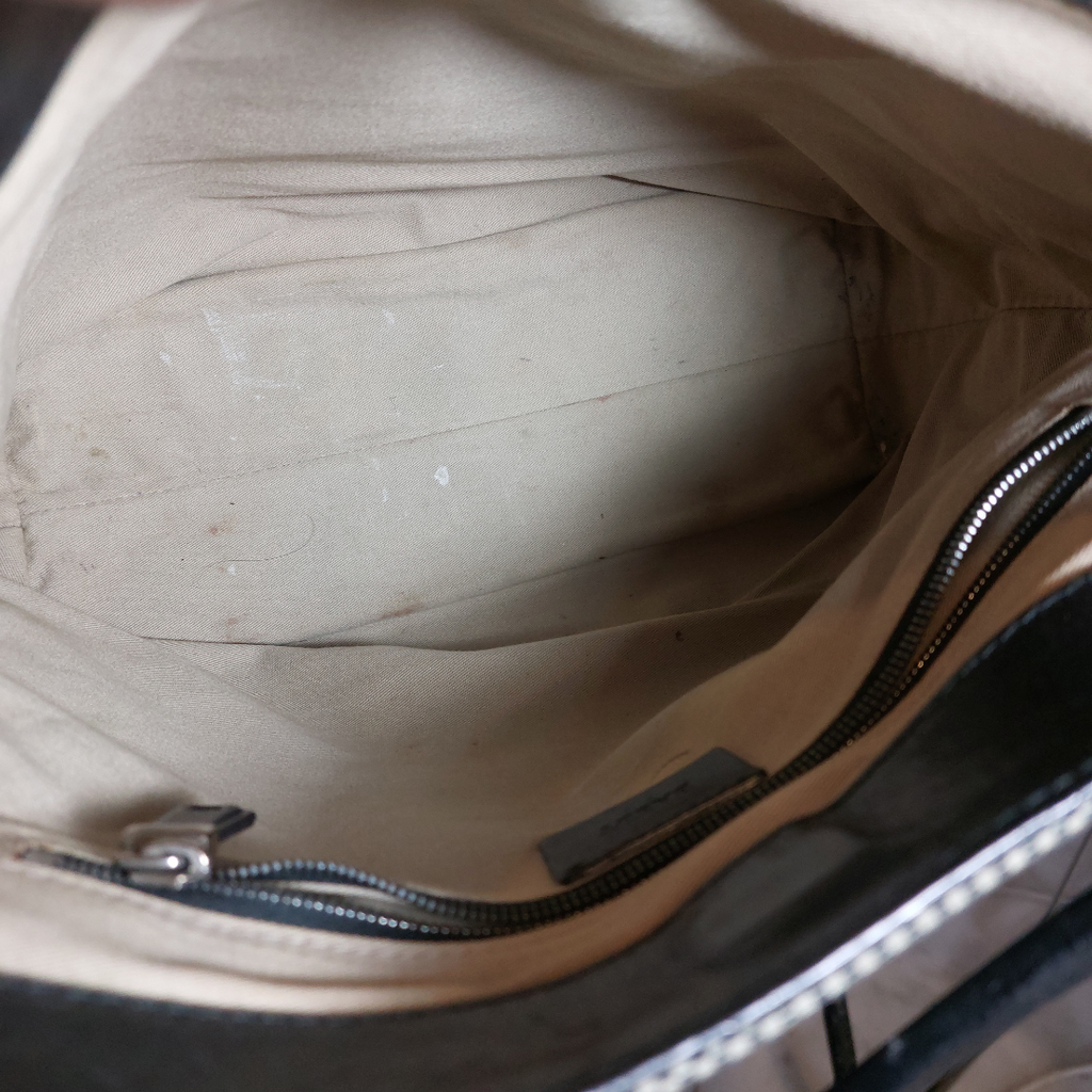 Bally Leather Tweed Canvas Shoulder Hobo Bag | Pre Loved |