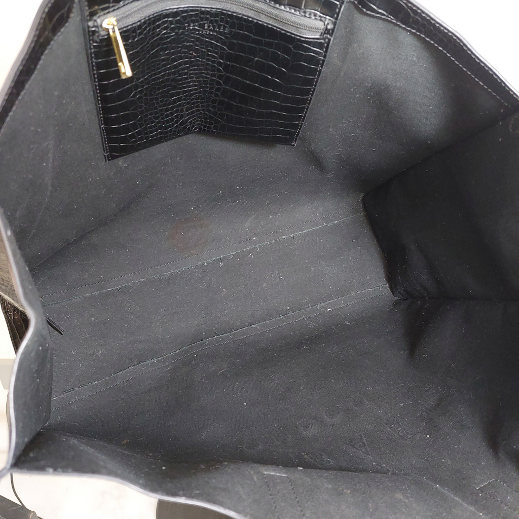 Ted Baker Croc Faux Leather Wide Icon Tote Bag | Pre Loved |