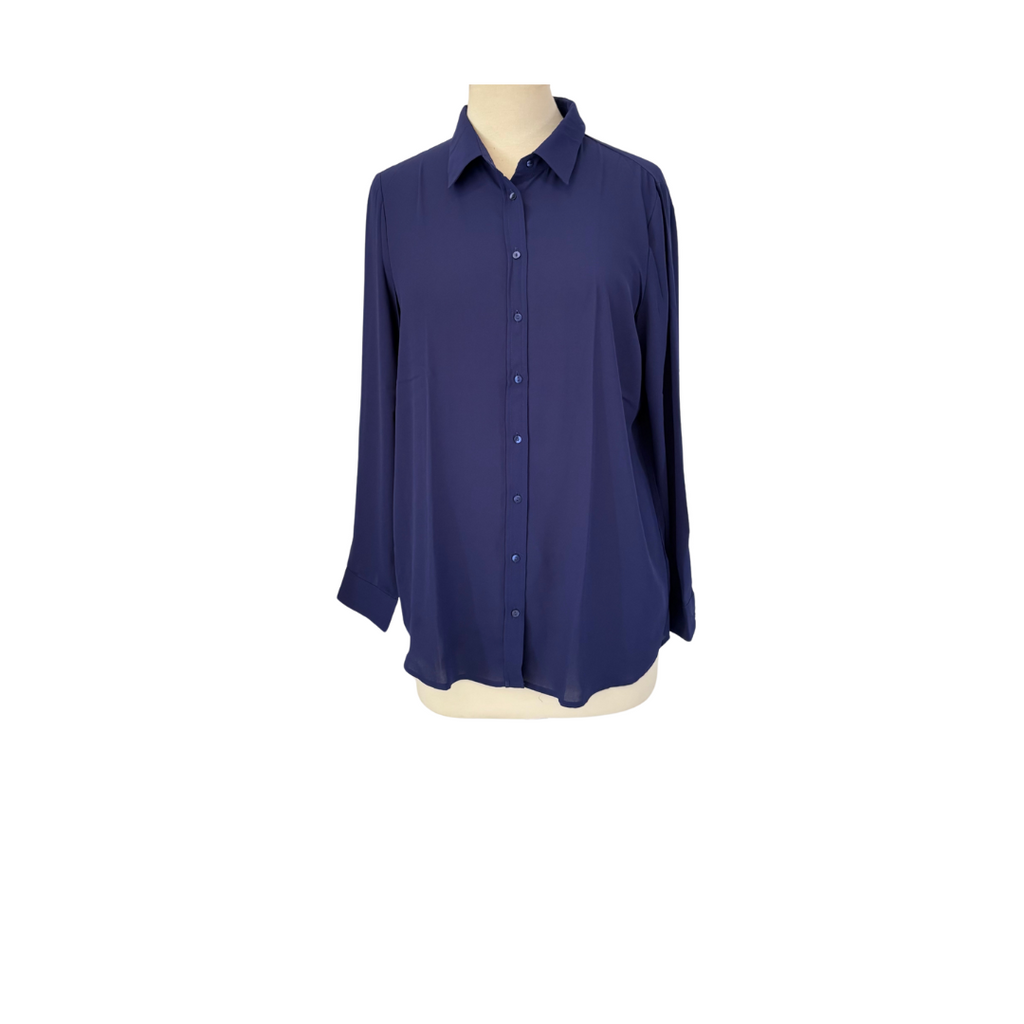 Mango Purple Button Down Collared Shirt | Gently Used |
