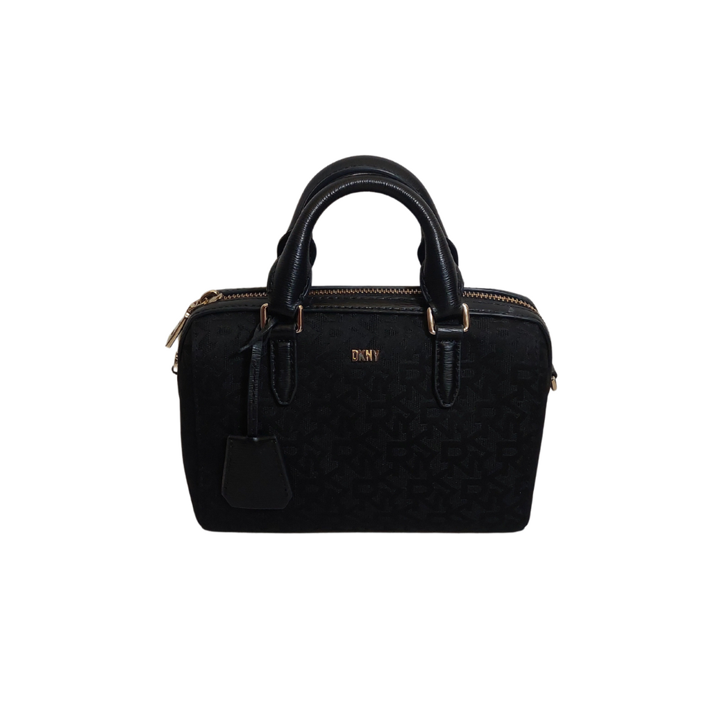 DKNY Black Canvas & Leather mini Crossbody Bag | Gently Used |