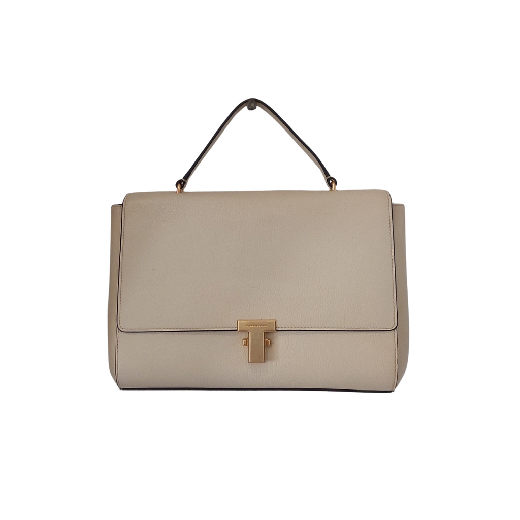 Tory Burch Cream Leather Juliette Satchel Bag | Gently Used |