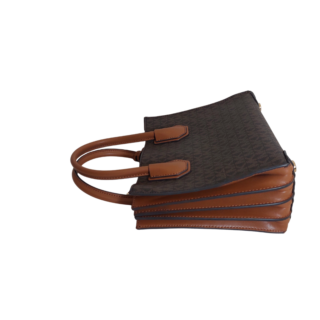 Michael Kors Brown Signature Coated Canvas & Leather Small Mercer Tote Bag | Pre Loved |