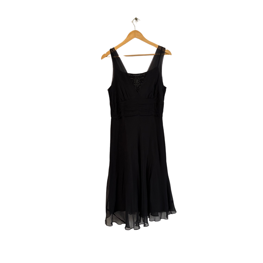 Jonathan Martin Black Embroidered Knee Length Dress | Gently Used |