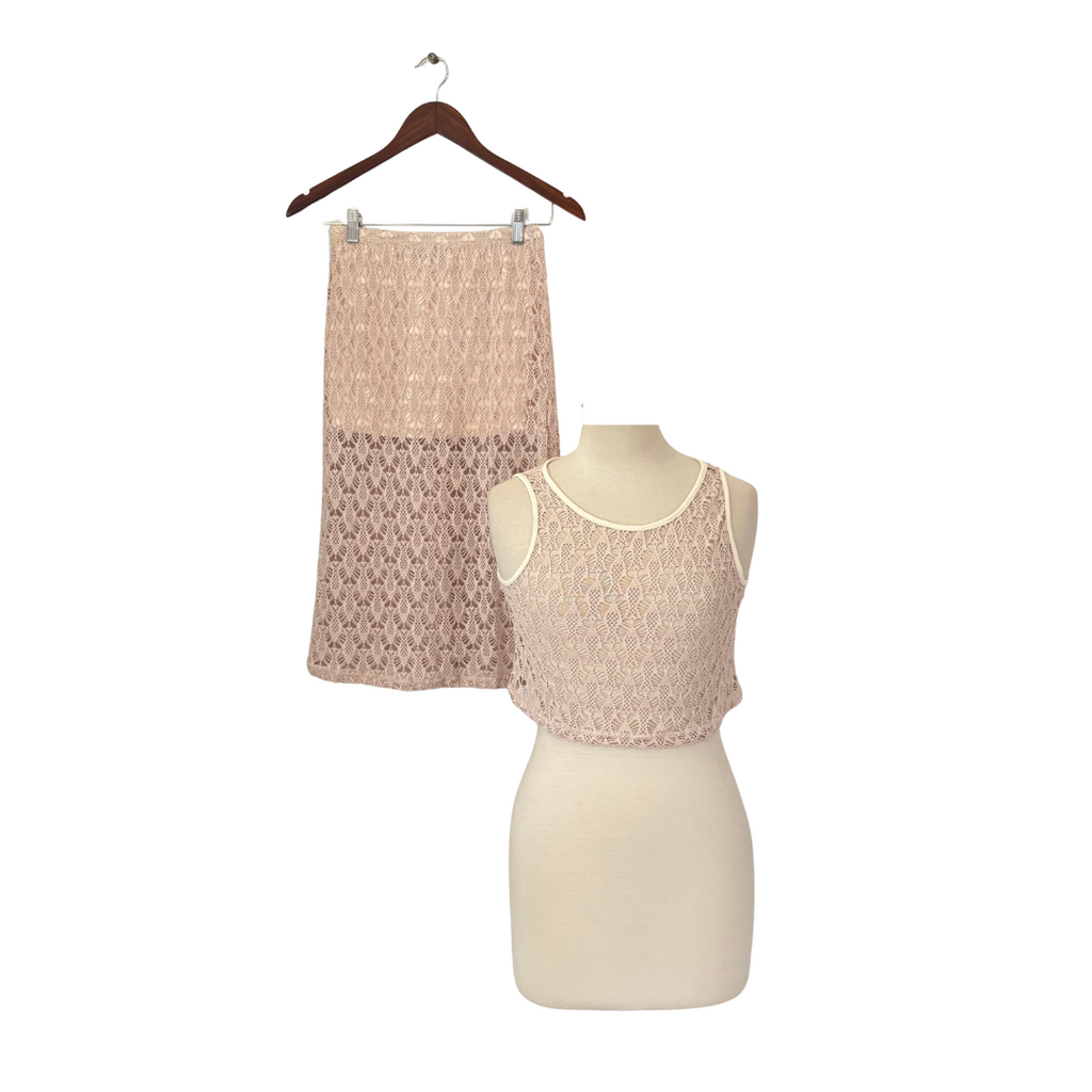 Zara Beige Crochet Co-ord Set | Gently Used |