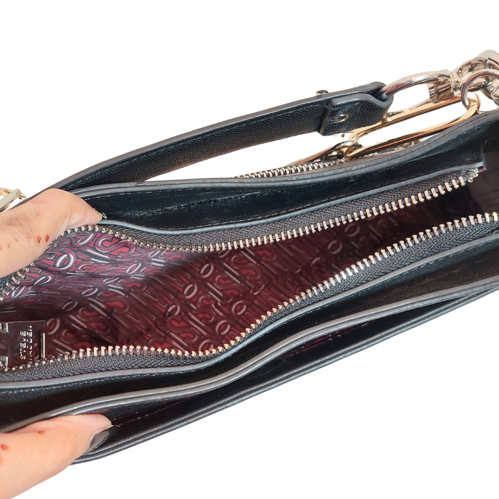 Steve Madden BWREN Black Leatherette Baguette Shoulder Bag | Pre Loved |