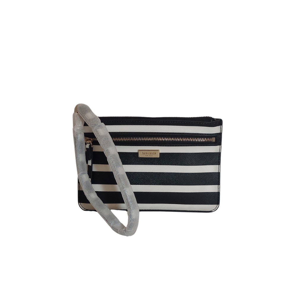 Kate Spade Black And White Stripe Shore Street Sailing Stripe Tinie Wristlet | Like New |