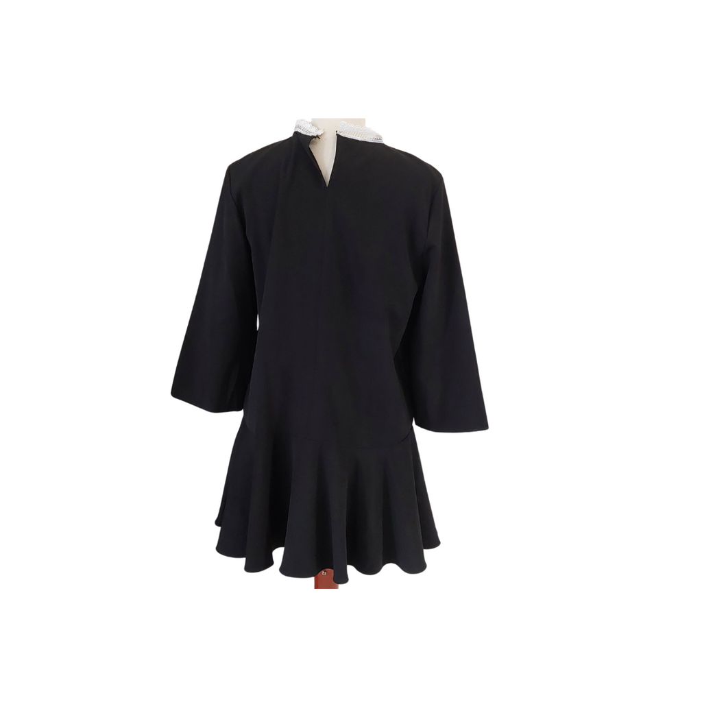 ZARA Black with White Lace Neckline Long Tunic | Pre Loved |