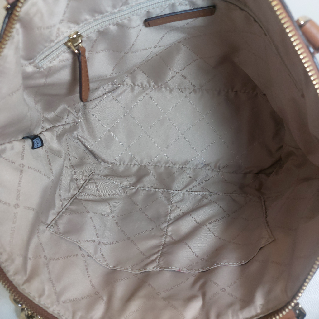 Michael Kors Brown Pebbled Leather Medium Jet Set Top Zip Tote Bag | Pre Loved |