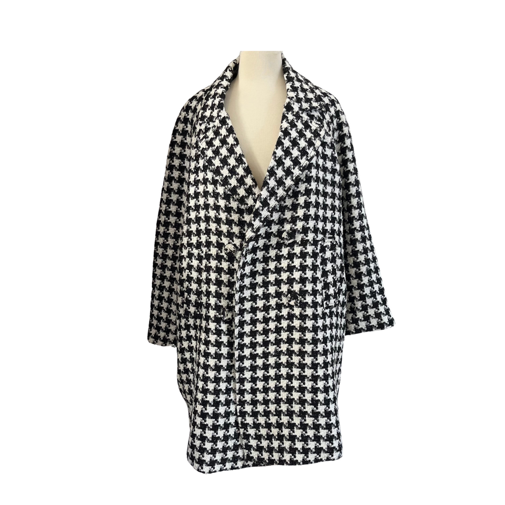 Wallis Houndstooth Print Checked Coat | Pre Loved |