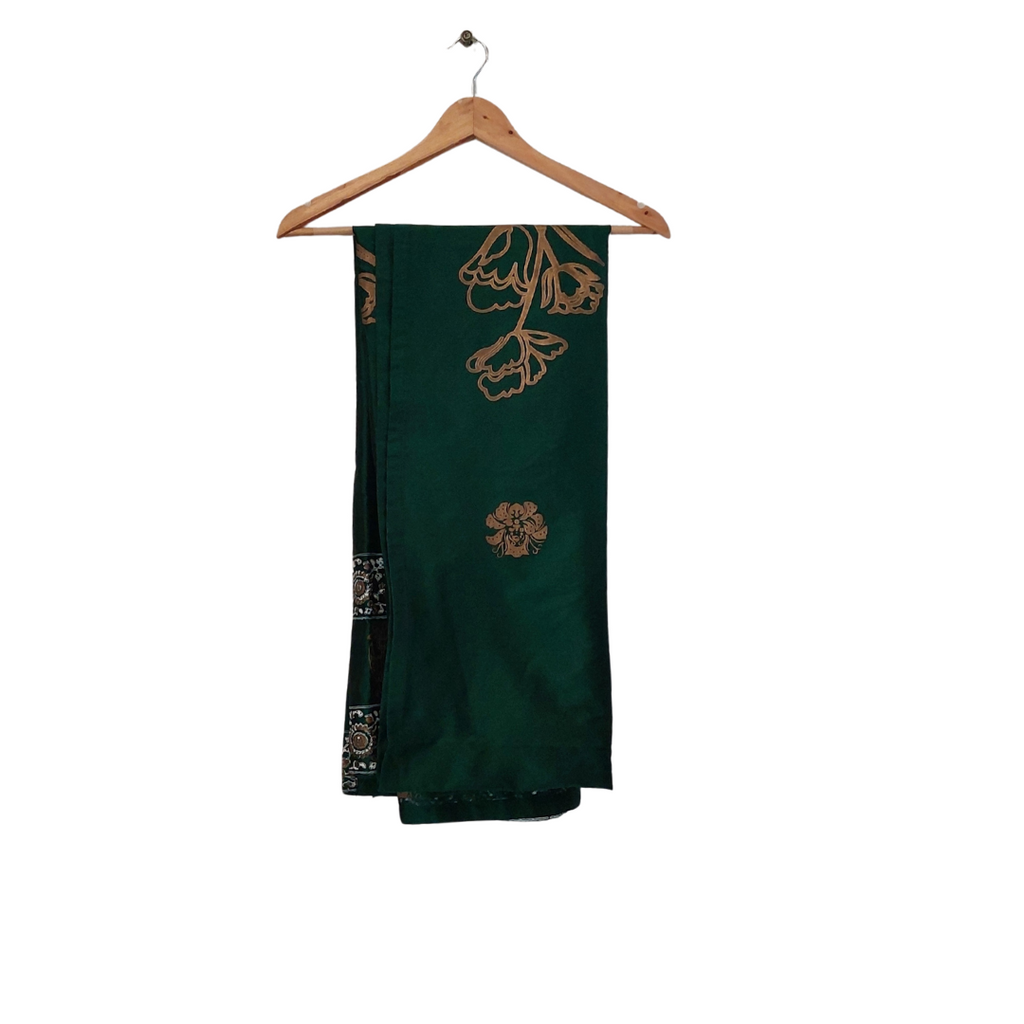 Sanober Azfar Emerald Green Block Print Outfit (3 Pieces) | Pre Loved |