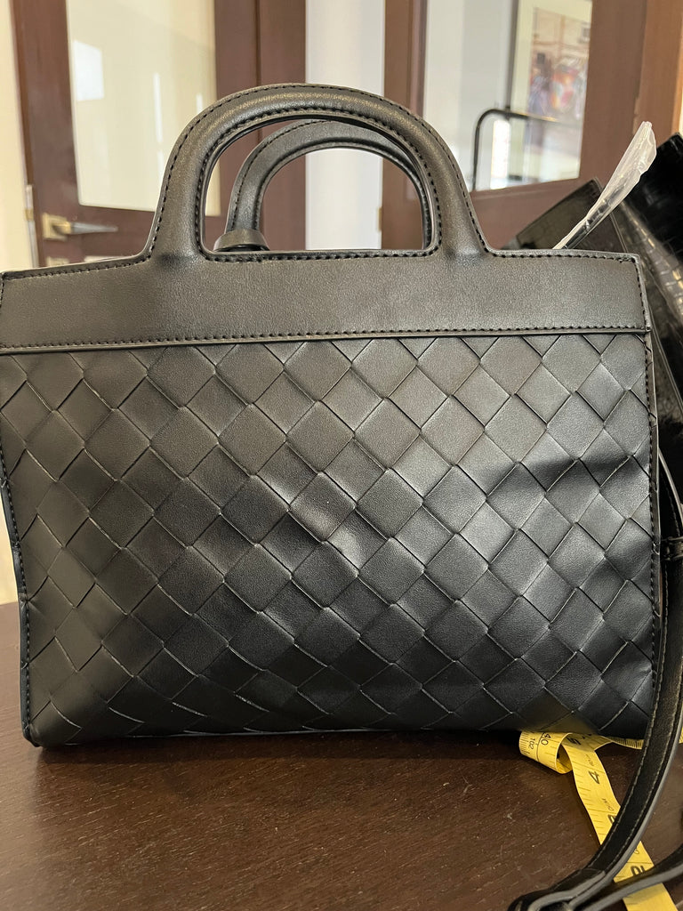 Nine West Black Leatherette Satchel  | Gently Used |