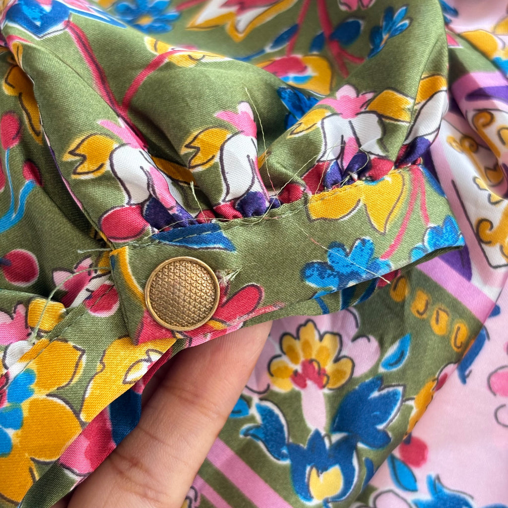 ZARA Pink Multi-coloured Satin Printed Collared Shirt | Brand New |