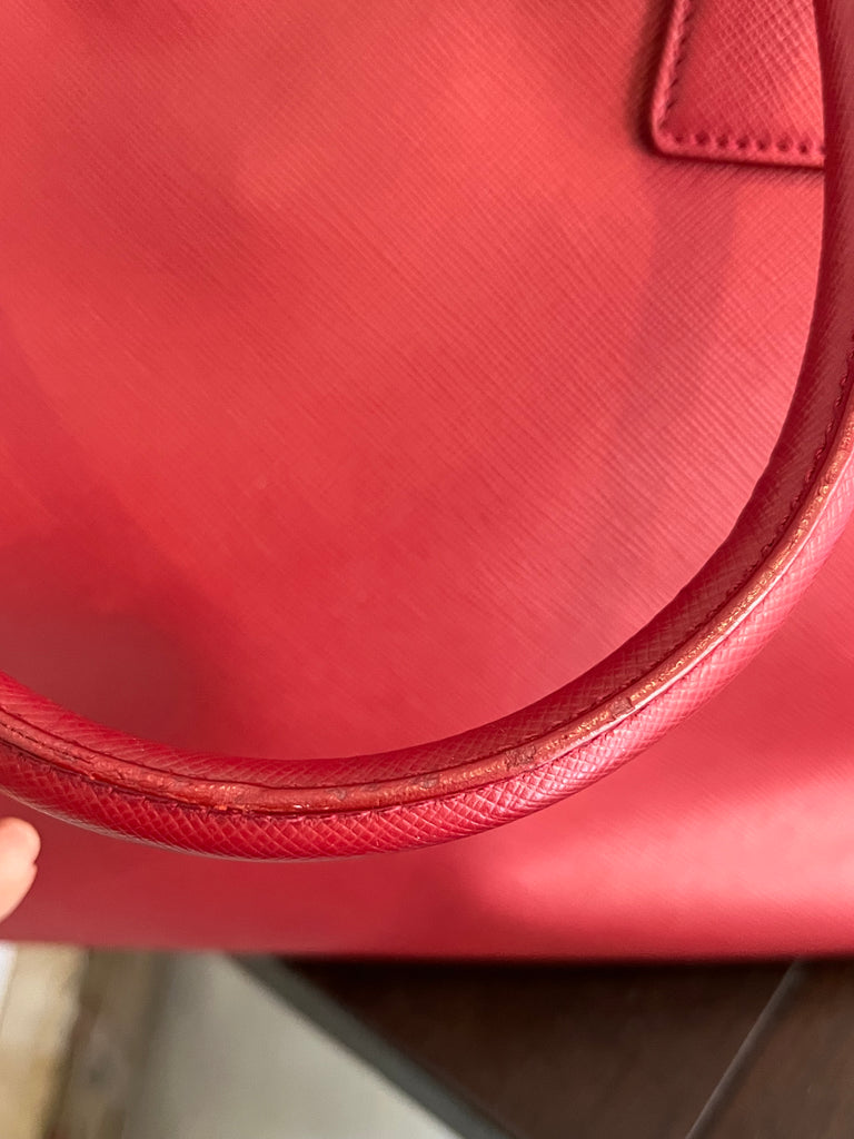 Prada Red Leather Large Tote Bag | Pre Loved |