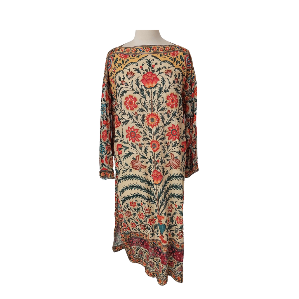 Faiza Faisal Printed Thai Silk with Stone Work Kurta with Pants | Brand New |