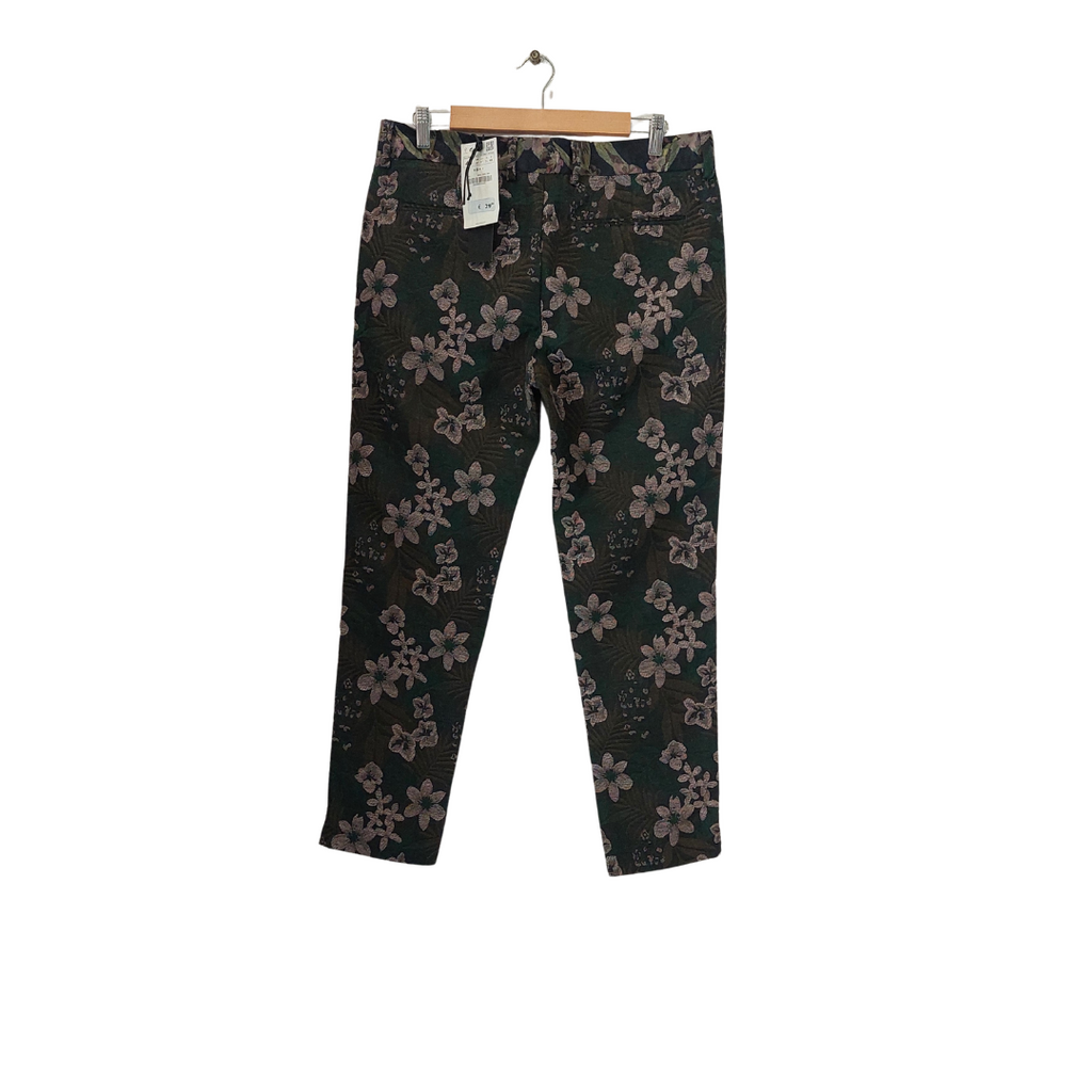 ZARA Men's Charcoal Grey Floral Pants | Brand New |