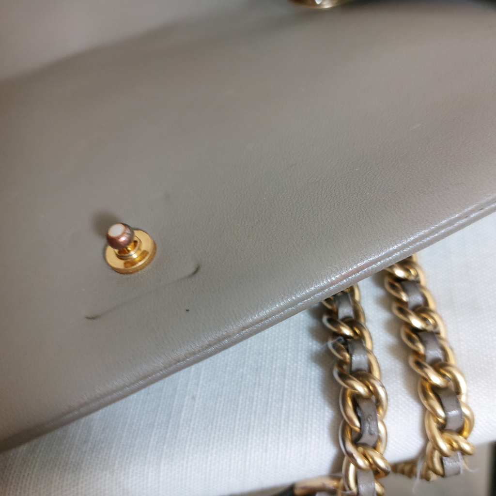 Tory Burch Grey Heron Soft Leather Fleming Tote Bag | Pre Loved |