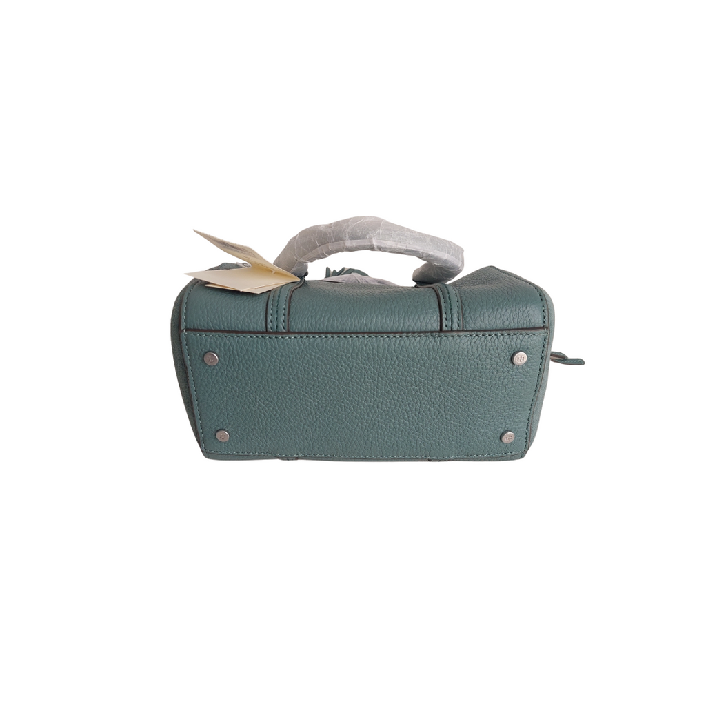 Tory Burch Arctic Green Thea Mixed Materials Mini Satchel Bag | Brand New |