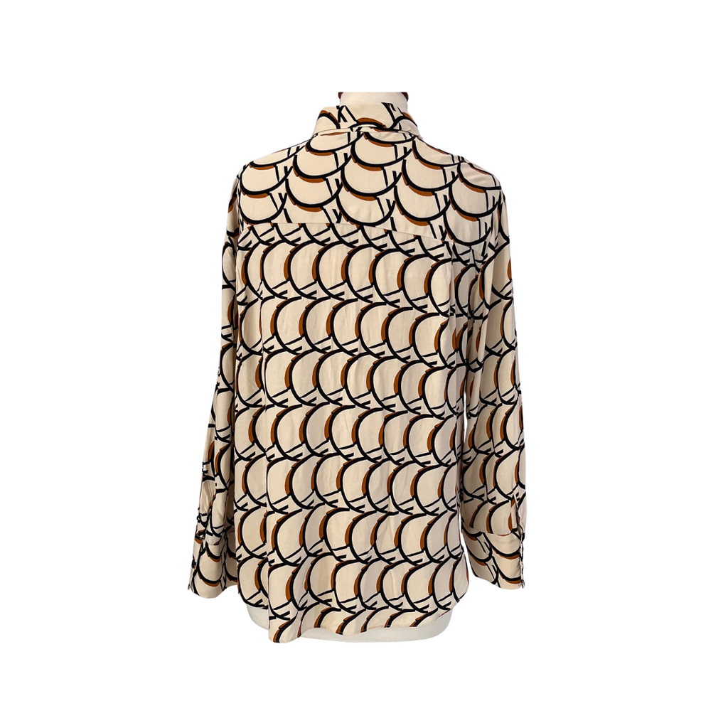 ZARA Beige & Brown Printed Collared Shirt | Pre Loved |