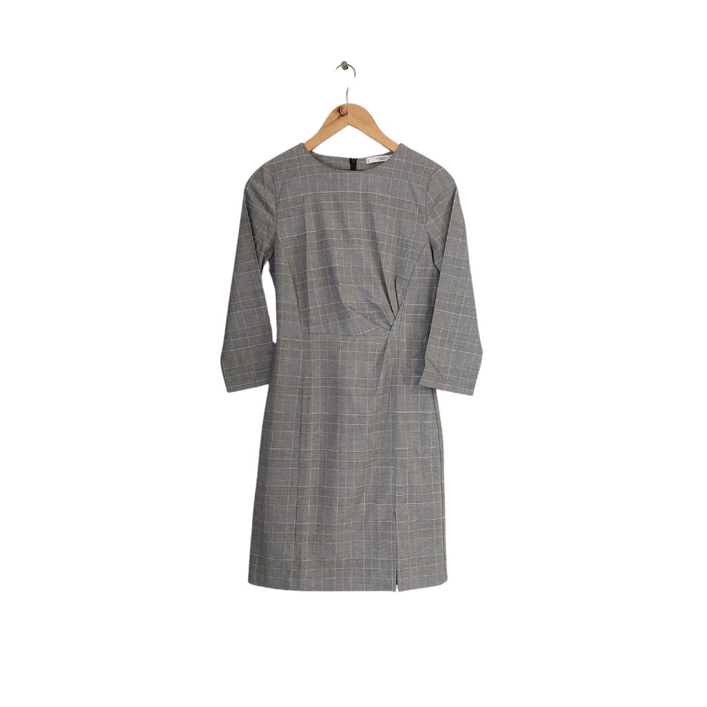 Mango Grey Checked Knee-length Dress | Gently Used |