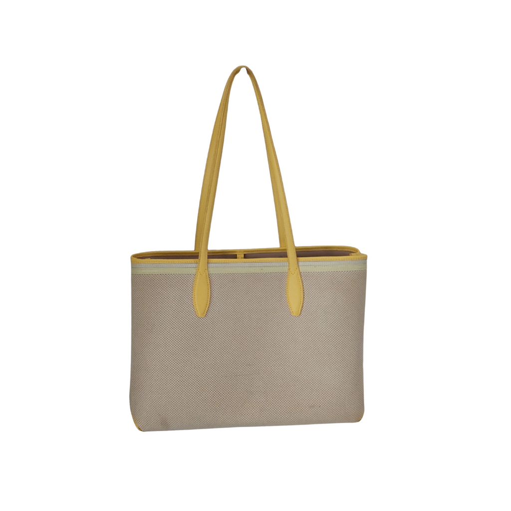 Kate Spade Cream Canvas & Yellow Leather 'All Day' Large Tote Bag | Pre Loved |