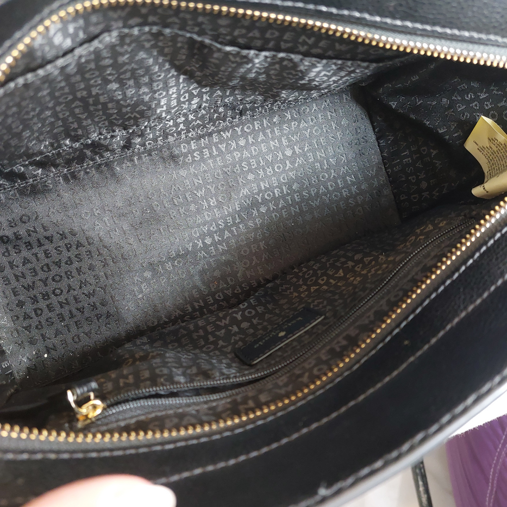 Kate Spade Black & White Patterson Drive Small Geraldine Satchel Bag | Gently Used |