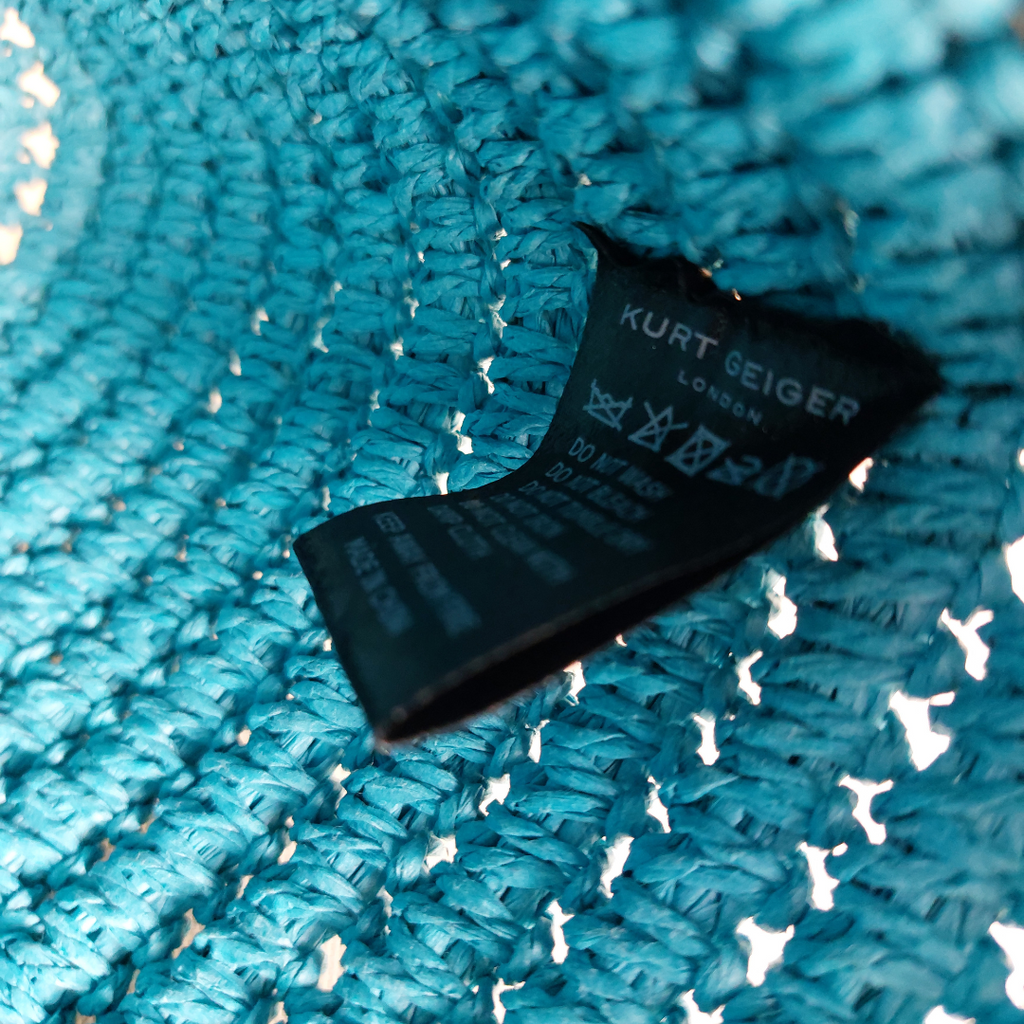 Kurt Geiger 'Chelsea' Blue Raffia Tote | Like New |