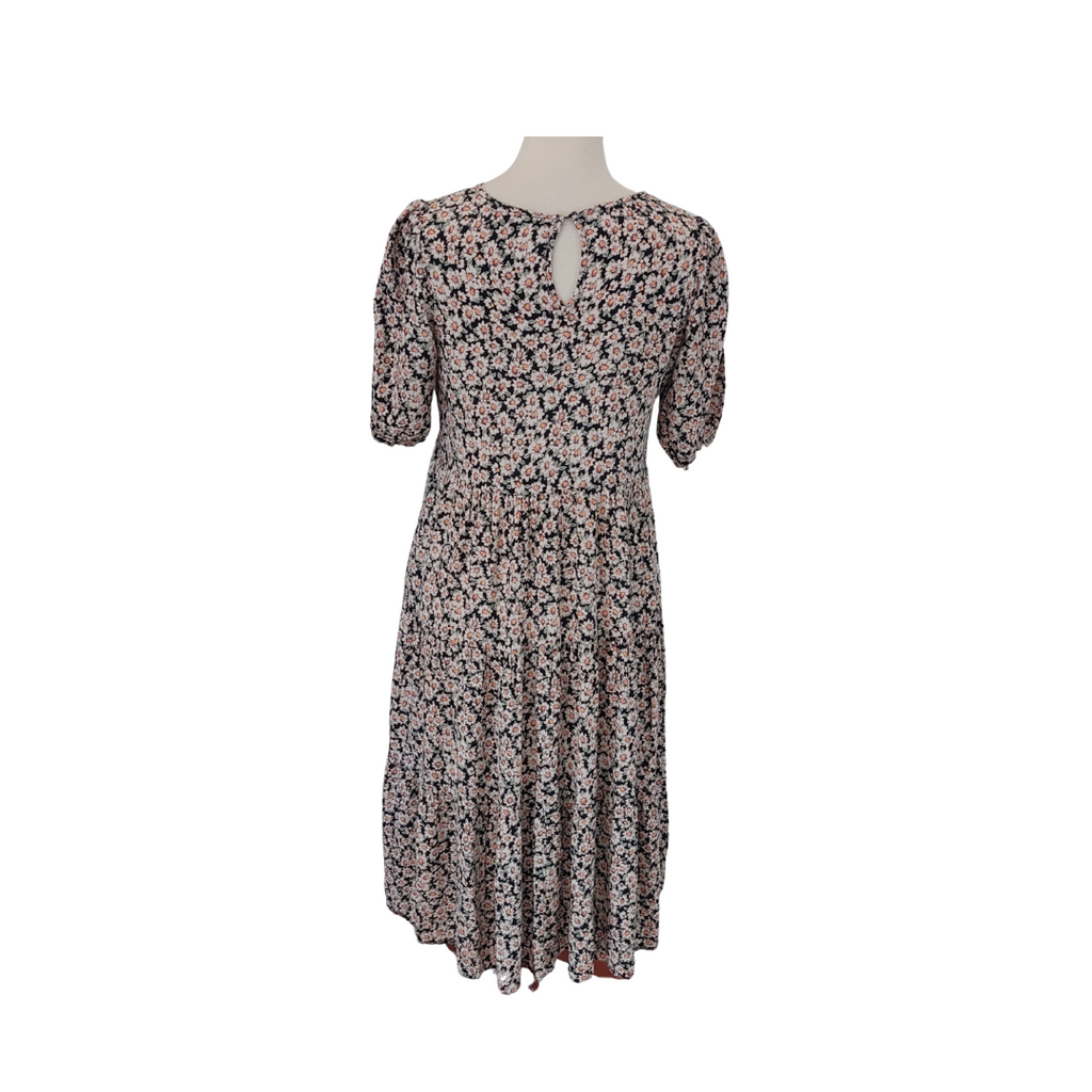 New Look Black Floral Printed Midi Dress | Gently Used |