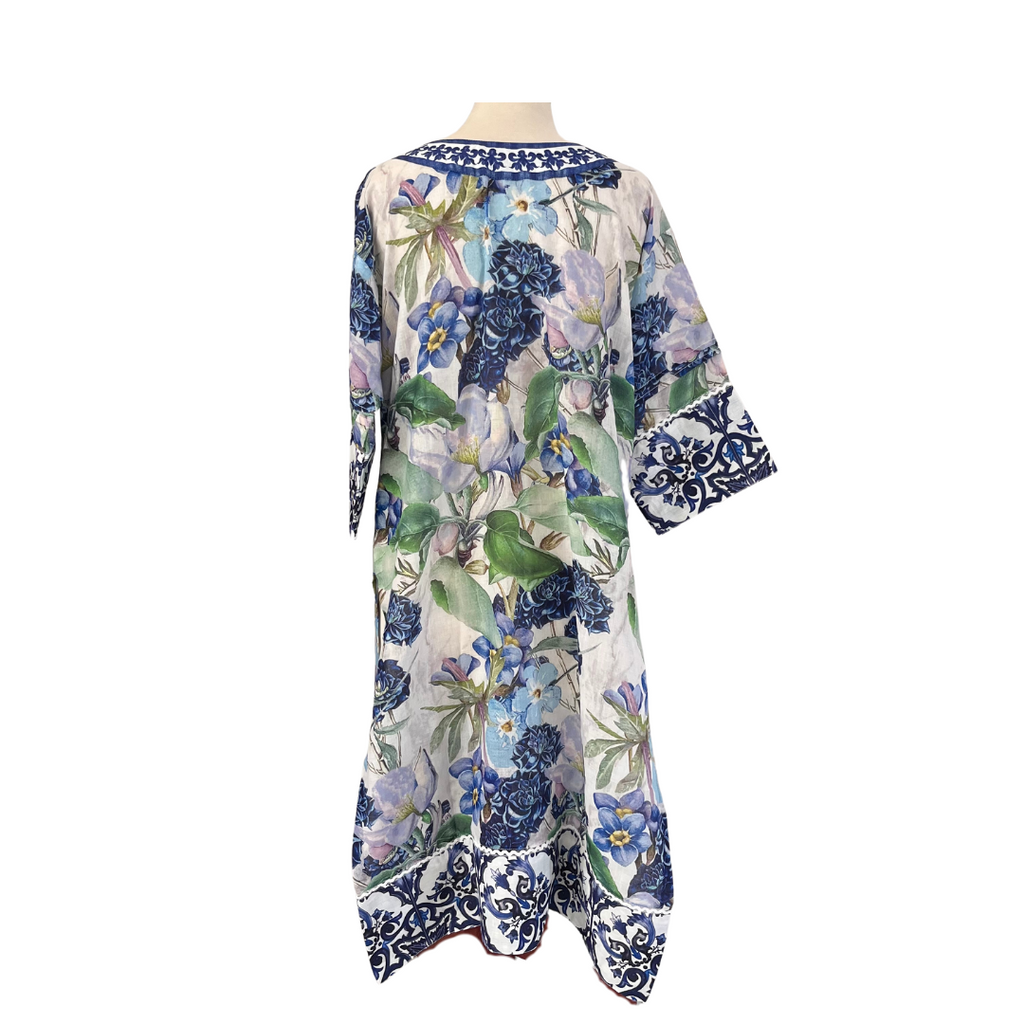 Huma Dil Nawaz Blue & Green Floral Printed 3 Piece Outfit | Gently Used |