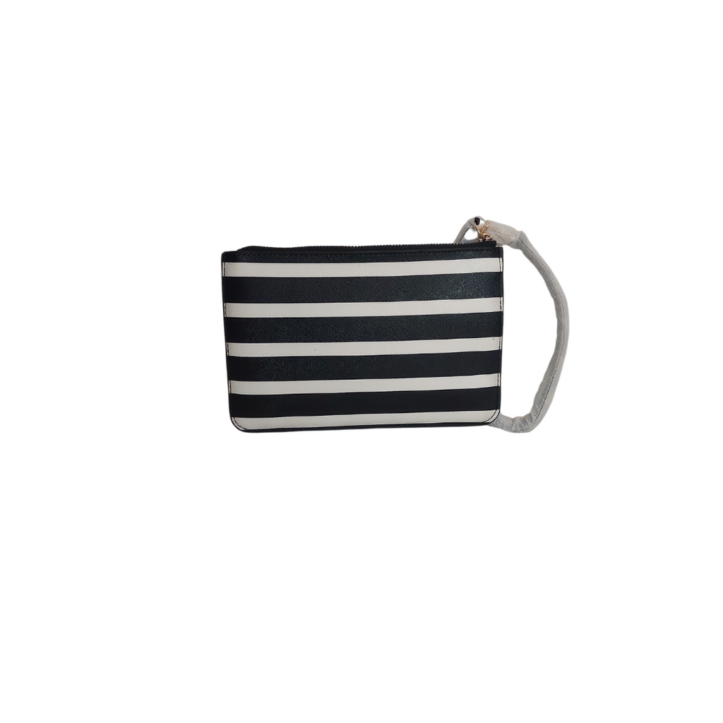 Kate Spade Black And White Stripe Shore Street Sailing Stripe Tinie Wristlet | Like New |