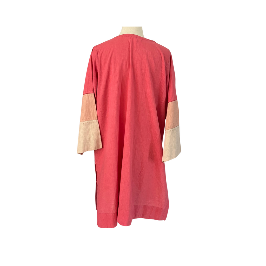 Miraka By Misha Lakhani Pink & Cream Cotton Kurta | Gently Used |