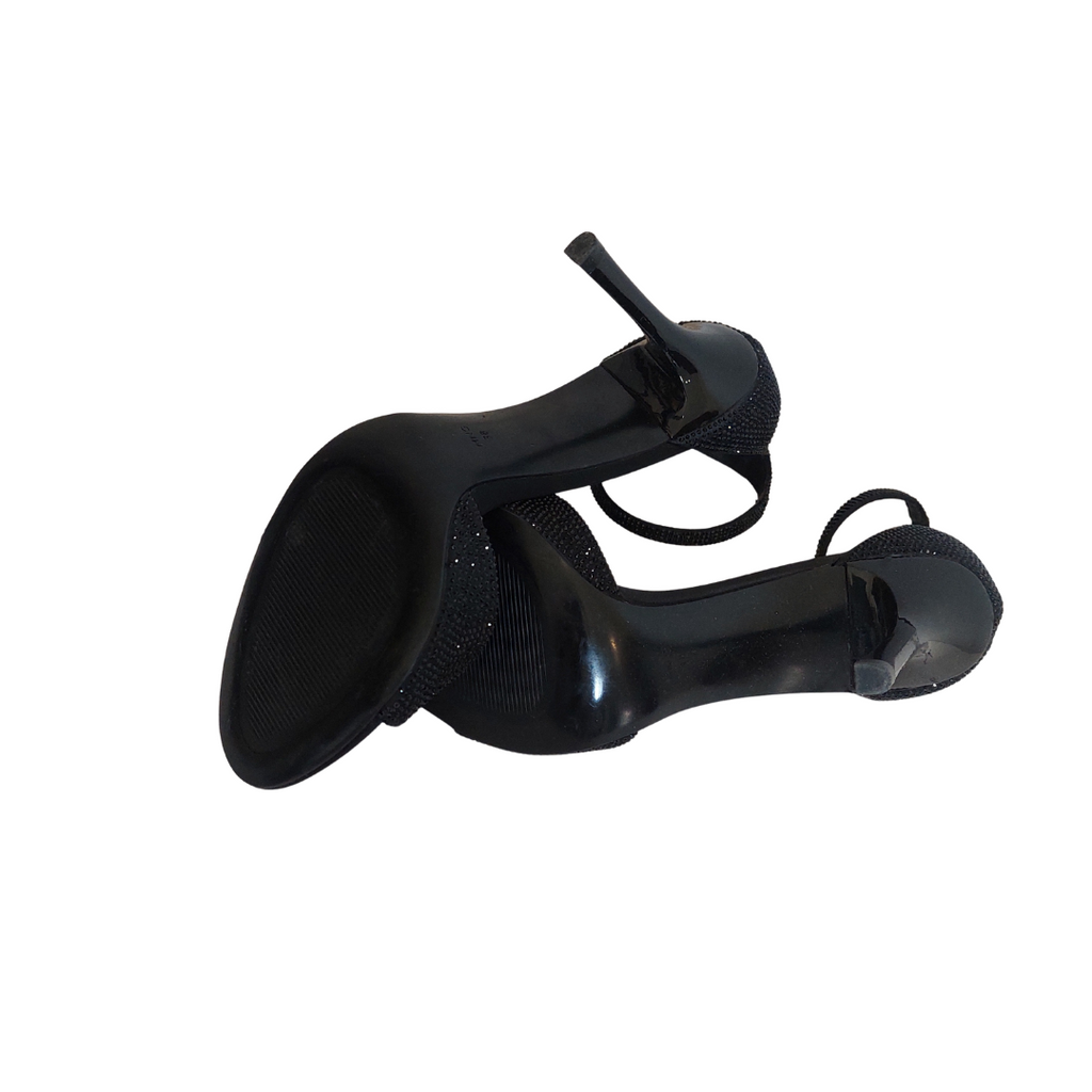 Mango Black Rhinestone Heels | Gently Used |