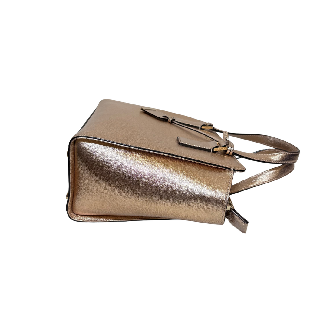 Kate Spade Cameron Street Small Hayden Rose Gold Leather Satchel Bag | Pre Loved |