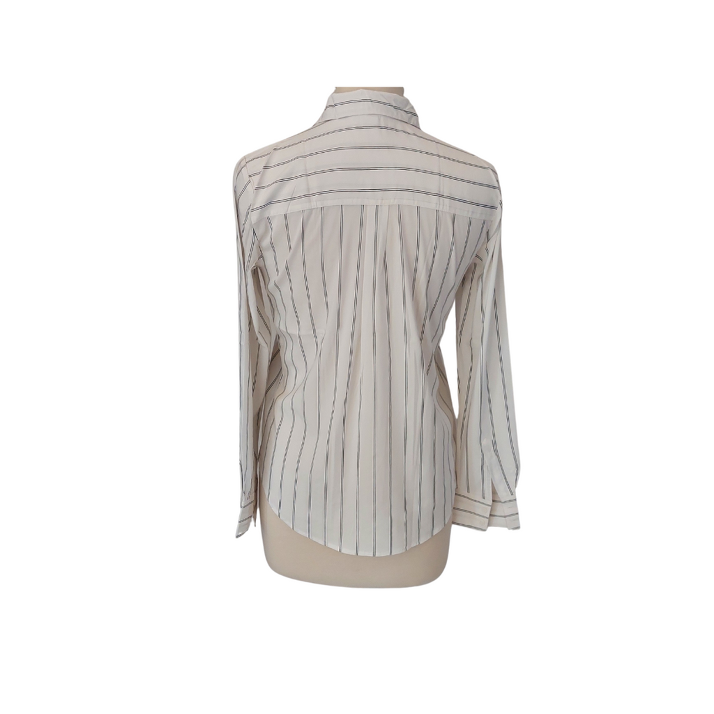 H&M White & Black Striped Collared Shirt | Gently Used |