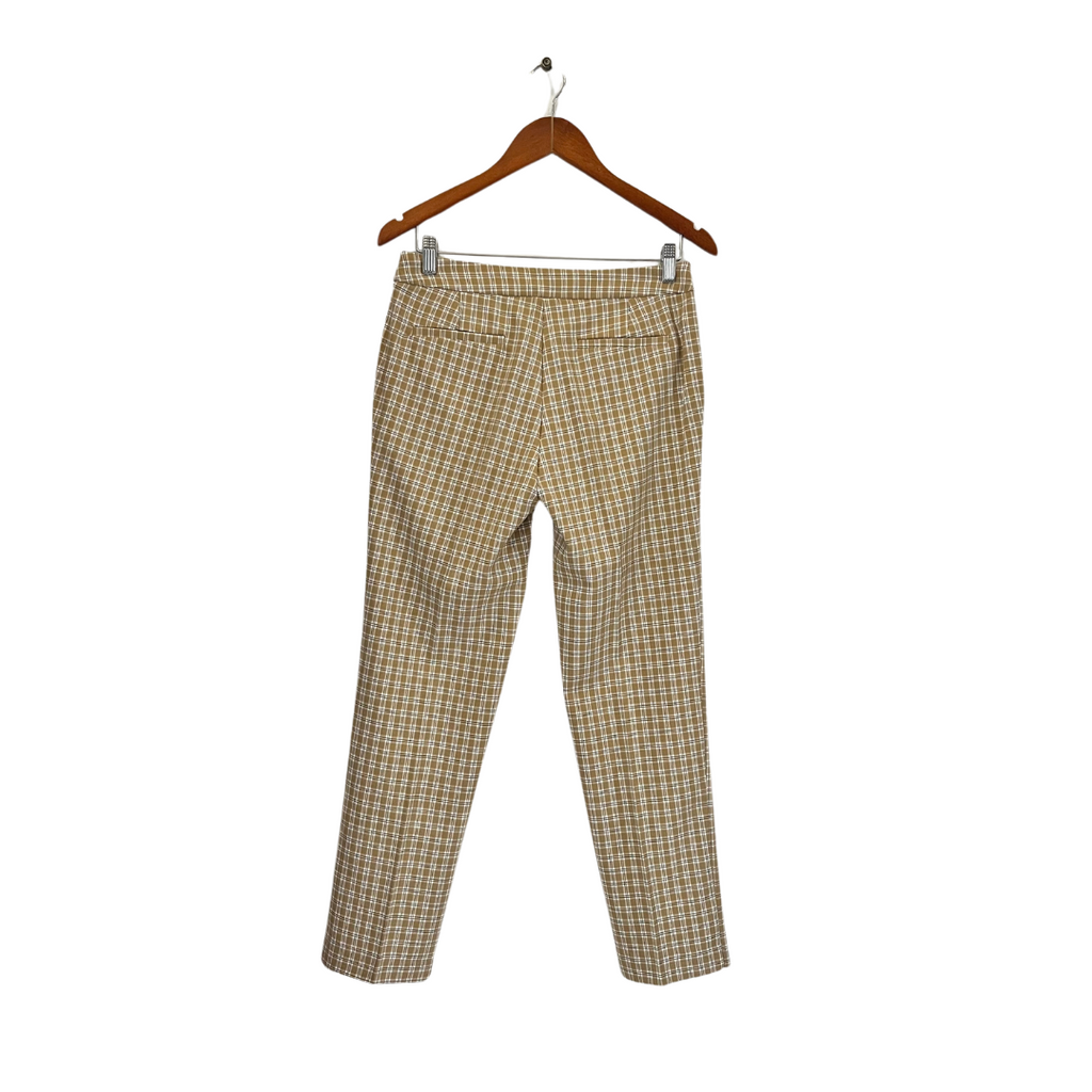 Mango Brown & White Checked Pants | Like New |