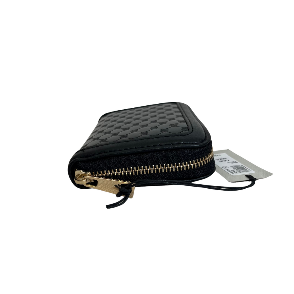 River Island Black Patent Logo embossed Zip Around Wallet | Brand New |