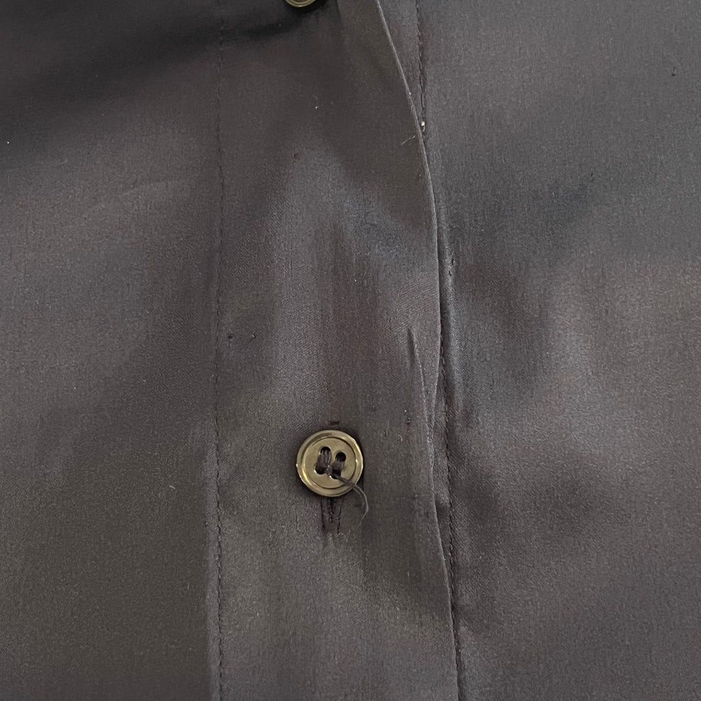 H&M Navy Satin Button Down Collared Shirt | Pre Loved |