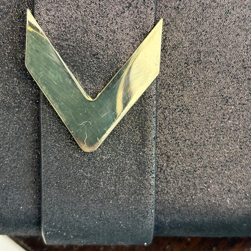 Kate Landry Black Glitter Square Clutch | Pre Loved |